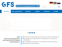Tablet Screenshot of gfs-stromversorgungssysteme.de